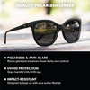 image:imageKnockaround Cat Eye Polarized Sunglasses for Women  UV400 ProtectionBlack on Black  Smoke