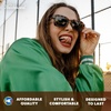 image:imageKnockaround Narrow Rectangle Polarized Sunglasses for Women  UV ProtectionAu Revoir  Aviator Green