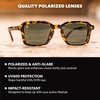 image:imageKnockaround Narrow Rectangle Polarized Sunglasses for Women  UV ProtectionAu Revoir  Aviator Green