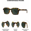 image:imageKnockaround Narrow Rectangle Polarized Sunglasses for Women  UV ProtectionAu Revoir  Aviator Green