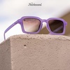 image:imageKnockaround Narrow Rectangle Polarized Sunglasses for Women  UV ProtectionHey Ube  Amber Gradient