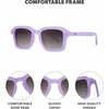 image:imageKnockaround Narrow Rectangle Polarized Sunglasses for Women  UV ProtectionHey Ube  Amber Gradient