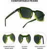 image:imageKnockaround Narrow Rectangle Polarized Sunglasses for Women  UV ProtectionNori  Aviator Green