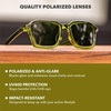 image:imageKnockaround Narrow Rectangle Polarized Sunglasses for Women  UV ProtectionNori  Aviator Green