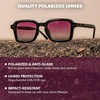 image:imageKnockaround Narrow Rectangle Polarized Sunglasses for Women  UV ProtectionPersuasion  Sangria Fade