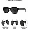 image:imageKnockaround Narrow Rectangle Polarized Sunglasses for Women  UV ProtectionPiano Black  Smoke