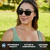 image:imageKnockaround Narrow Rectangle Polarized Sunglasses for Women  UV ProtectionPiano Black  Smoke