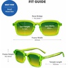 image:imageKnockaround Narrow Rectangle Polarized Sunglasses for Women  UV ProtectionPucker Up  Lemon Lime