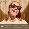 image:imageKnockaround Oversized Cat Eye Polarized Sunglasses for Women UV ProtectionTortoise Shell  Amber