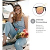 image:imageKnockaround Round Trendy Polarized Sunglasses for Women  UV ProtectionBlack  Rose Gold