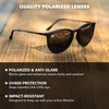 image:imageKnockaround Round Trendy Polarized Sunglasses for Women  UV ProtectionBlack on Black  Smoke