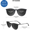 image:imageKnockaround Round Trendy Polarized Sunglasses for Women  UV ProtectionBlack on Black  Smoke