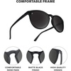 image:imageKnockaround Round Trendy Polarized Sunglasses for Women UV400 ProtectionBlack on Black  Smoke
