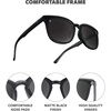 image:imageKnockaround Rounded Square Polarized Sunglasses for Men Women UV ProtectionBlack on Black  Smoke