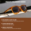 image:imageKnockaround Rounded Square Polarized Sunglasses for Men Women UV ProtectionRio  Amber