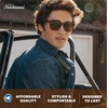 image:imageKnockaround Rounded Square Polarized Sunglasses for Men Women UV ProtectionWest End Tortoise  Amber