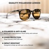 image:imageKnockaround Rounded Square Polarized Sunglasses for Men Women UV ProtectionWest End Tortoise  Amber