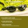 image:imageKnockaround Trendy Narrow Cat Eye Rectangle Polarized Sunglasses for WomenNori  Aviator Green