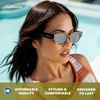 image:imageKnockaround Trendy Narrow Cat Eye Rectangle Polarized Sunglasses for WomenNori  Aviator Green