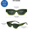 image:imageKnockaround Trendy Narrow Cat Eye Rectangle Polarized Sunglasses for WomenNori  Aviator Green