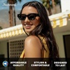 image:imageKnockaround Trendy Narrow Cat Eye Rectangle Polarized Sunglasses for WomenPiano Black  Smoke