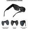 image:imageKnockaround Trendy Narrow Cat Eye Rectangle Polarized Sunglasses for WomenPiano Black  Smoke