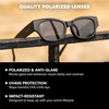 image:imageKnockaround Trendy Narrow Cat Eye Rectangle Polarized Sunglasses for WomenPiano Black  Smoke