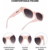 image:imageKnockaround Trendy Narrow Cat Eye Rectangle Polarized Sunglasses for WomenVintage Rose  Smoke Gradient