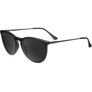image:imageKnockaround Round Trendy Polarized Sunglasses for Women  UV ProtectionBlack on Black  Smoke